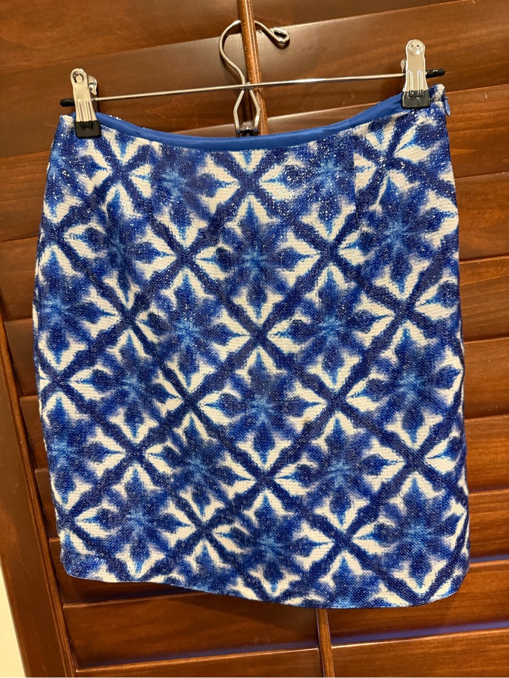 Cluny blue sequin mini skirt. Size 2